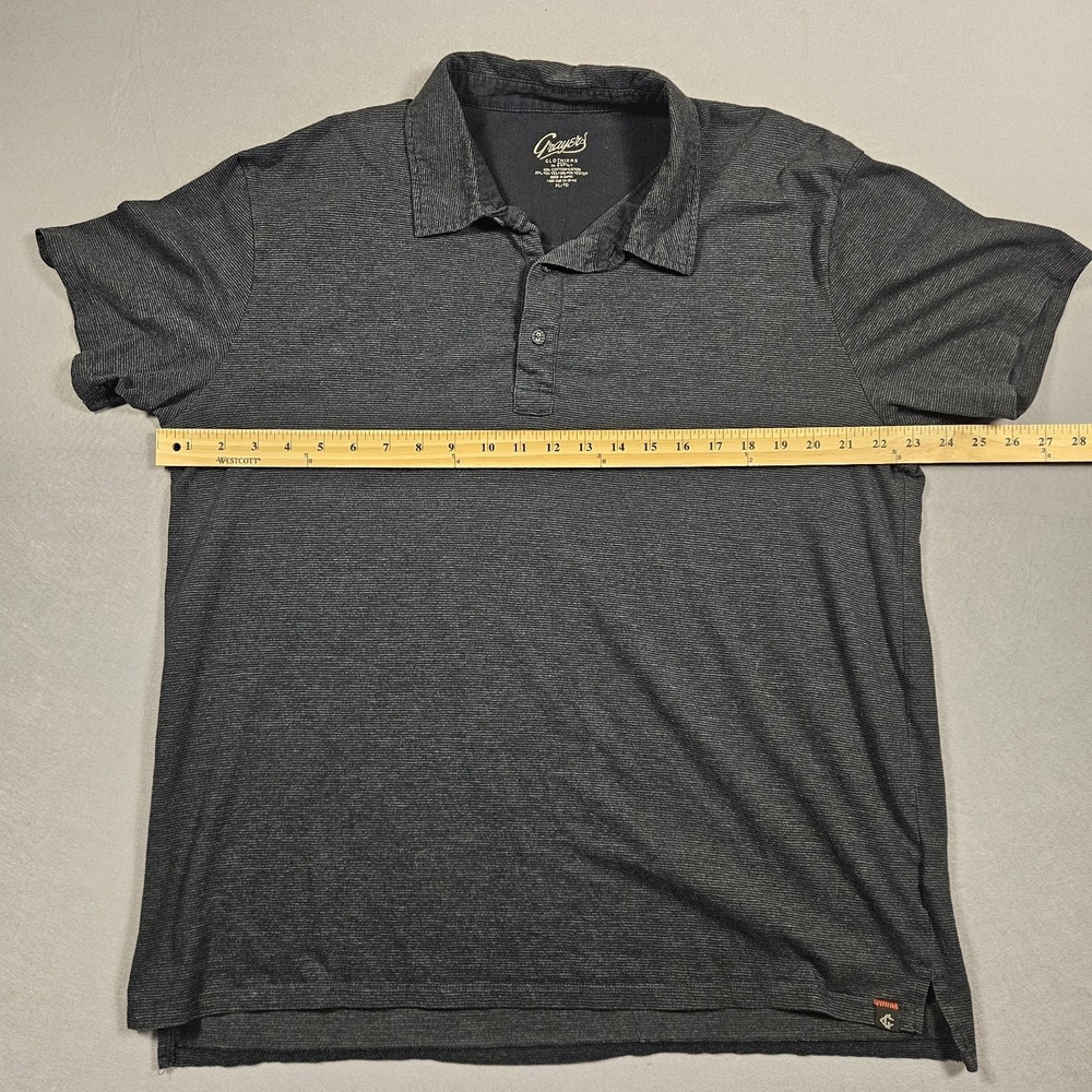Grayers Polo Shirt Charcoal Gray Micro Stripe XL - Picture 5 of 7